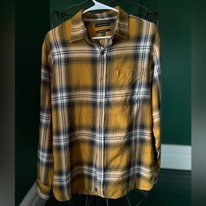 Banana Republic Men's Yellow Plaid Flannel